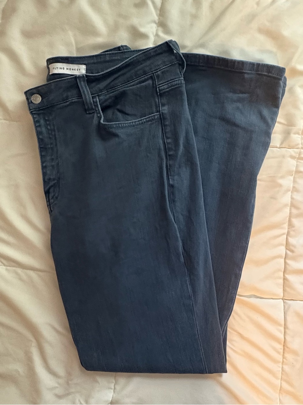 Flying Monkey Blue Gray High Rise Bootcut Flare Stretch Jeans Size 32